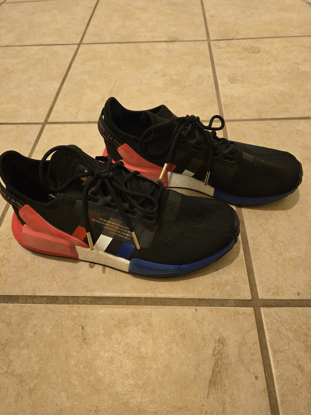 adidas Black Sneakers with Red and Blue Accents